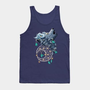 Dreamcatcher Moon Wolf Tank Top